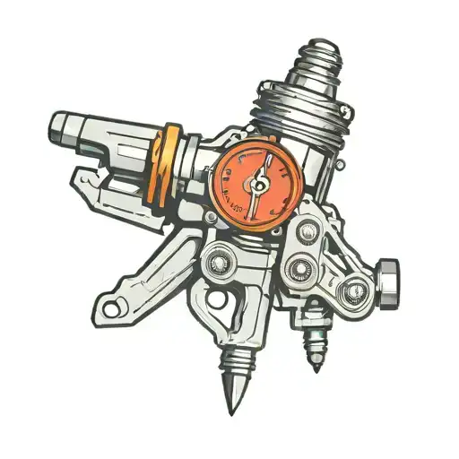 spark plug holding caliper tattoo design idea