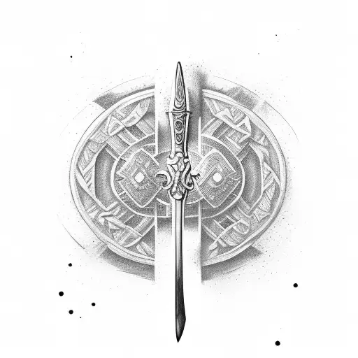 ancient german warrior axe tattoo design idea