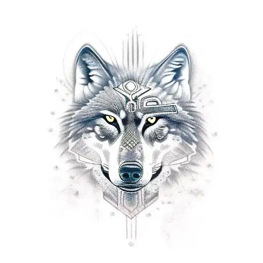 german warrior tribe wolf tattoo design idea