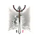 ancient german warrior axe tattoo design idea