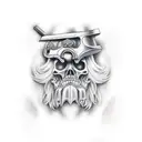 german warrior axe tattoo design idea