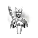 german warrior axe tattoo design idea