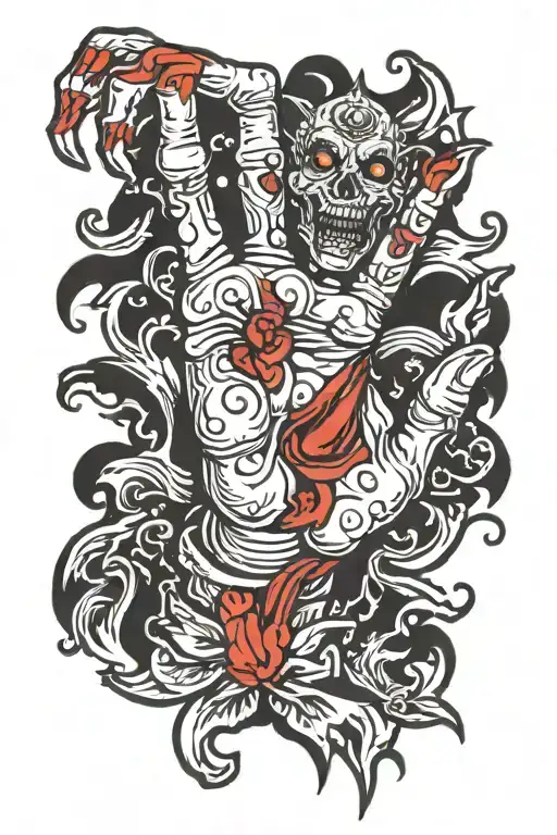 zombie hand clutching tattoo design idea