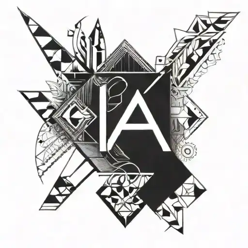 kids initials tattoo design idea