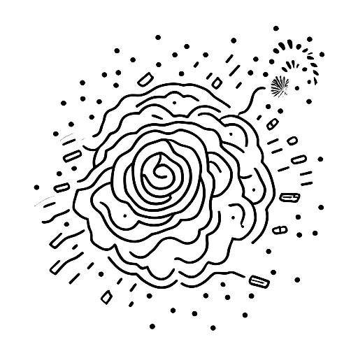 arm sleev about fireworks tattoo design idea