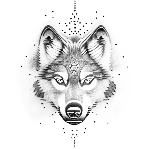 A wolf paw print with soccer cleat marks inside tattoo design idea