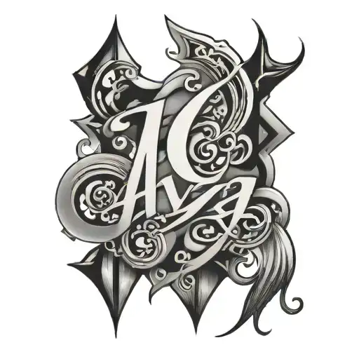 word "AYA" tattoo design idea