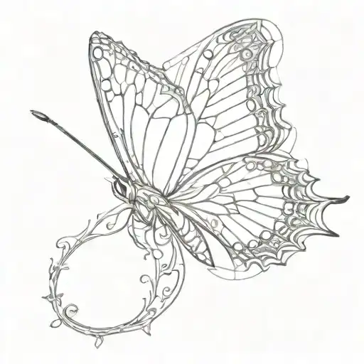 under-breast eastern blue tail butterfly tattoo design idea