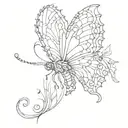 under-breast eastern blue tail butterfly tattoo design idea
