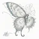 under-breast eastern blue tail butterfly tattoo design idea