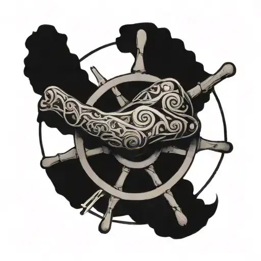 blunt in hand on a steering wheel intertwined tattoo design idea