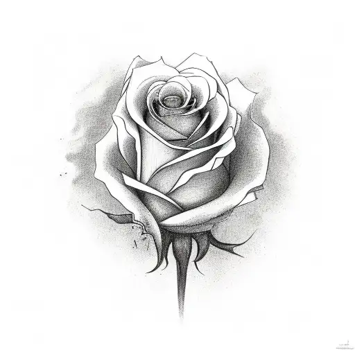 a rose wrapped around the cross coming out of ashes tattoo design idea