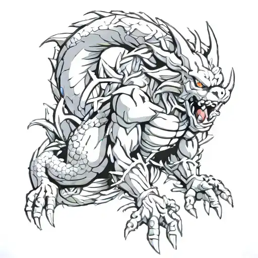 demonic dragon ball z tattoo design idea