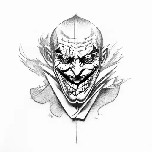 joker in card tattoo design idea