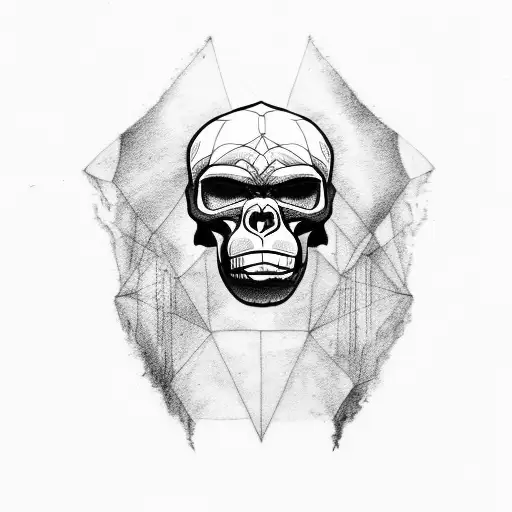gorilla skull, serbian flag tattoo design idea