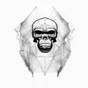 gorilla skull, serbian flag tattoo design idea