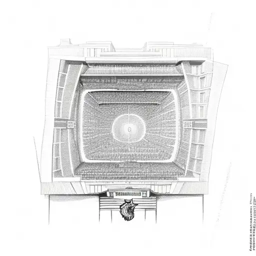 A detailed sketch of the FC Twente stadium in Enschede tattoo design idea