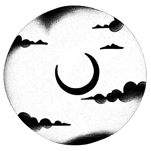 amor y luna tattoo design idea