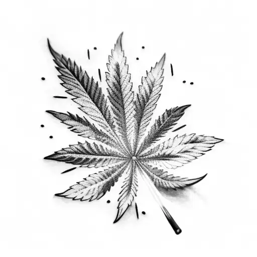 marijuana leaf simple tattoo design idea