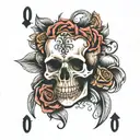 skull playing cards tattoo design idea