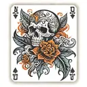 skull playing cards tattoo design idea