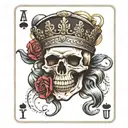 skull playing cards tattoo design idea