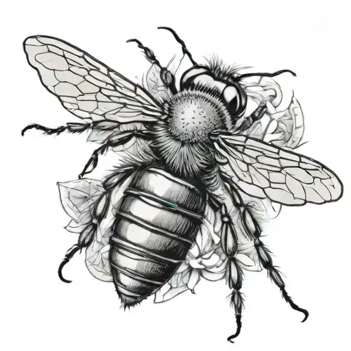 surrealist bee tattoo design idea