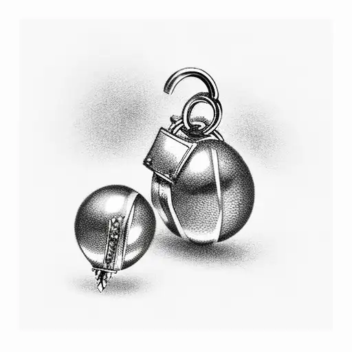 key hanging on 3 black Ballons  tattoo design idea