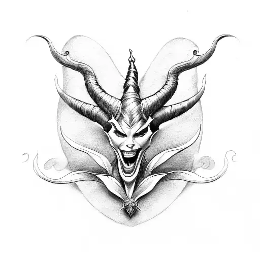 name maribel  with maleficent horns tattoo design idea