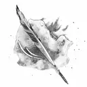 beach with arrow and feather tattoo design idea