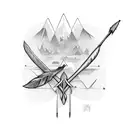 arrow and feather tattoo design idea