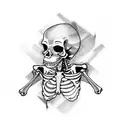 dancing skeleton tattoo design idea