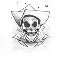 dancing skeleton with jester hat on tattoo design idea