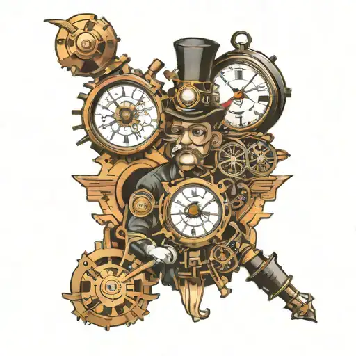 steampunk themed doctor  tattoo design idea