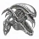 xenomorph tattoo design idea