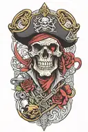undead pirate tattoo design idea