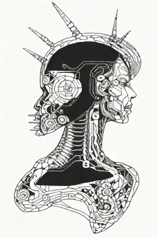 cybernetic tattoo design idea