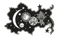 mom love you to the moon tattoo design idea