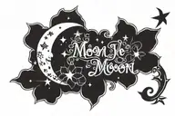 mom love you to the moon tattoo design idea