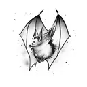 bat hanging upside down tattoo design idea