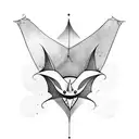 bat hanging upside down tattoo design idea