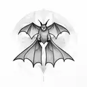 bat hanging upside down tattoo design idea