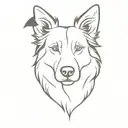 border collie with wine glass tattoo design idea