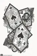 jack and ace card tattoo design idea