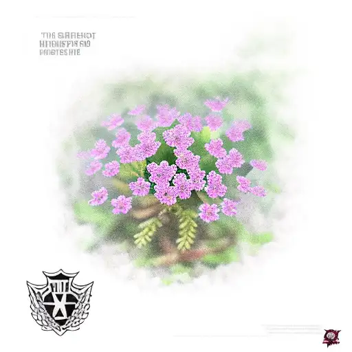 Bog myrtle, raspberry plant, Anemone nemorosa, oak leaf, hepatica flower and  tattoo design idea