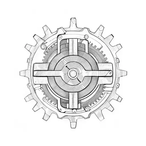 Gear and wrench tattoo design idea