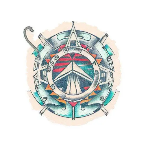 Gear and piston tattoo design idea