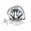A badger constructing a lego structure tattoo design idea