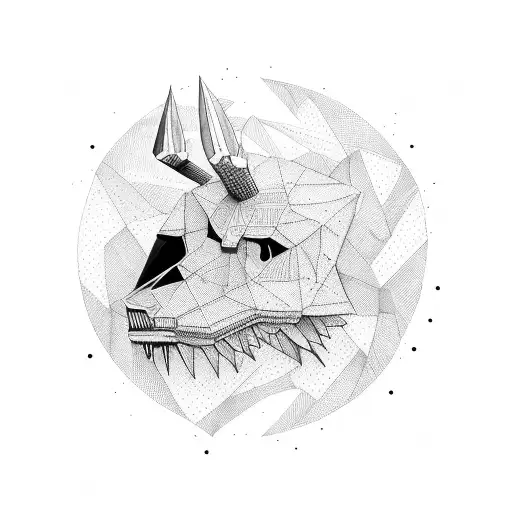 geometric icarus tattoo design idea