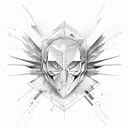 geometric icarus tattoo design idea